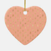 Elegante Coral Pink und Gold Ananas Keramik Ornament (Hinten)