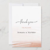 Elegante Coral Terracotta Wedding Dankeskarte (Vorderseite)
