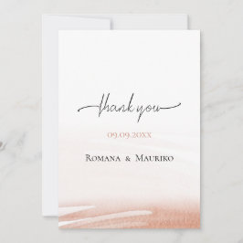 Elegante Coral Terracotta Wedding Dankeskarte