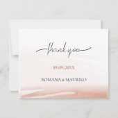 Elegante Coral Terracotta Wedding Dankeskarte (Vorderseite)