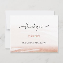 Elegante Coral Terracotta Wedding Dankeskarte