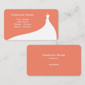 Elegante Coral Wedding Dress Business Card Visitenkarte (Vorne/Hinten)