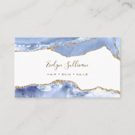Elegante Cornflower Blue Agate Business Card Visitenkarte