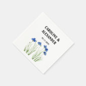 Elegante Cornflwers Wildblumen Hochzeit Serviette (Ecke)