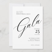 Elegante Corporate Black Krawatte Calligraphy Gala Einladung (Vorderseite)