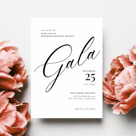 Elegante Corporate Black Krawatte Calligraphy Gala Einladung