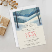 Elegante Corporate Blue Winter Landschaft Wasserfa Einladung