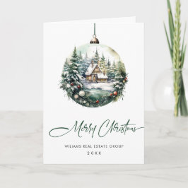 Elegante Corporate Christmas Ornament Gruß Feiertagskarte