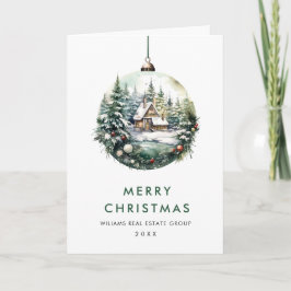 Elegante Corporate Christmas Ornament Gruß Feiertagskarte