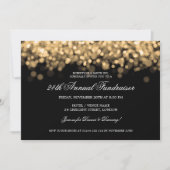 Elegante Corporate Fundraiser Gold Lights Einladung (Vorderseite)