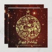 Elegante Corporate Happy Holidays Gold Ornament Ro (Vorne/Hinten)