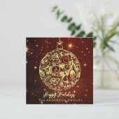 Elegante Corporate Happy Holidays Gold Ornament Ro (Stehend Vorderseite)