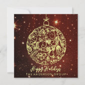 Elegante Corporate Happy Holidays Gold Ornament Ro (Vorderseite)