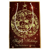 Elegante Corporate Happy Holidays Mittlere Geschenktüte (Vorderseite)