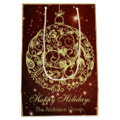 Elegante Corporate Happy Holidays Mittlere Geschenktüte (Rückseite)