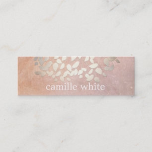 Elegante Cosmetology Imitate Gold Foil Blätter Pea Mini Visitenkarte