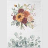 Elegante Cotattecore Fall Floral Bouquet Entdeckun Seidenpapier (Vorderseite)