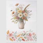 Elegante Cotattecore Fall Floral Bouquet Entdeckun Seidenpapier (Vorderseite)