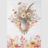 Elegante Cotattecore Fall Floral Bouquet Entdeckun Seidenpapier (Vorderseite)