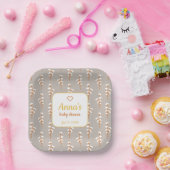 Elegante Cotton Floral Baby Shower Pappteller (Party)
