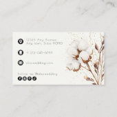 Elegante Cotton Pampas Grass Boho Beruflich Visitenkarte (Rückseite)