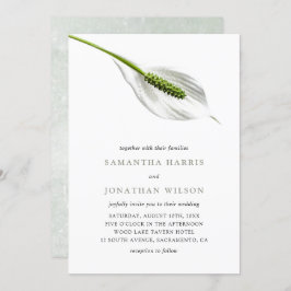 Elegante Cotton White Peace Lily Wedding Einladung