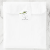 Elegante Cotton White Peace Lily Wedding Runder Aufkleber (Tasche)