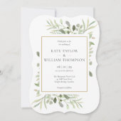 Elegante Country Greenerity Wedding Einladung (Vorderseite)