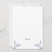 Elegante Country Lavender Wedding Einladung (Rückseite)