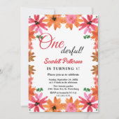 Elegante Country Rose 1. Geburtstag Einladung (Vorderseite)