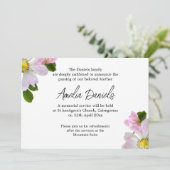 Elegante Country Rose Begräbniskarte Einladung (Stehend Vorderseite)