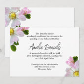 Elegante Country Rose Begräbniskarte Einladung (Vorne/Hinten)