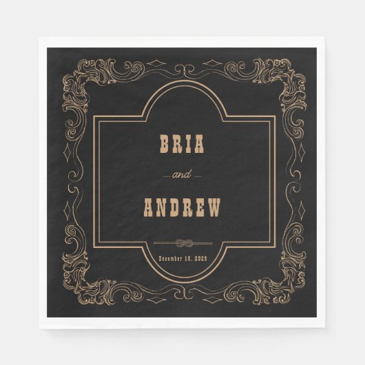 Elegante Country Wedding Serviette (Vorderseite)