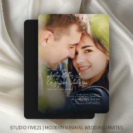 Elegante Couple Foto Wedding Einladung