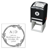 Elegante Couple Initials Botanische Rücksendeadres Permastempel (Beispiel)