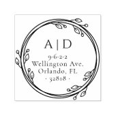 Elegante Couple Initials Botanische Rücksendeadres Permastempel (Design)