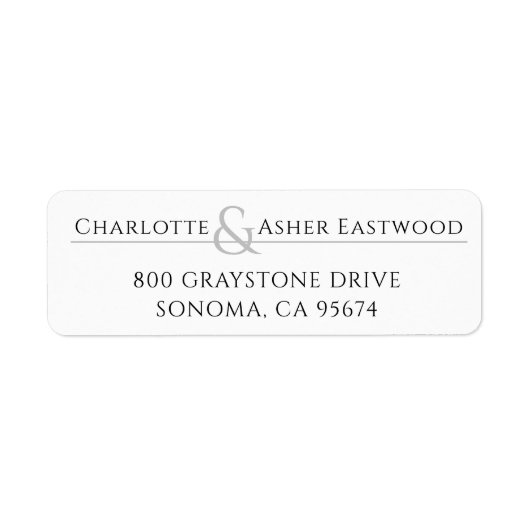 Elegante Couple Monogram Ampersand Rücksendeadress (Vorne)