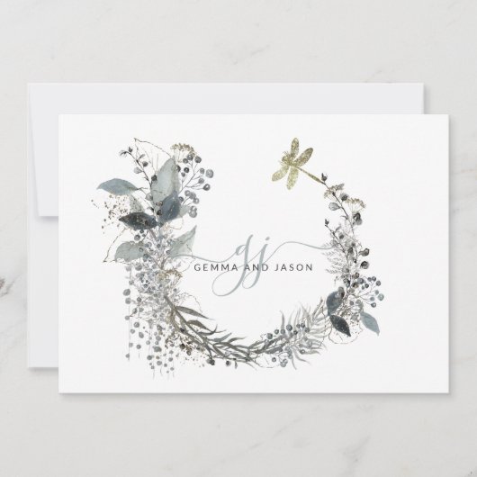 Elegante Couple Monogram Flat Note Card Mitteilungskarte (Vorderseite)