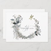 Elegante Couple Monogram Flat Note Card Mitteilungskarte (Vorne/Hinten)