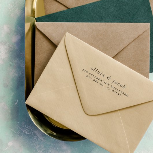 Elegante Couple Names Typografy Rücksendeadresse Permastempel