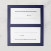 Elegante Couture | Blue Wedding Platzkarte (Außenseite Aufgefaltet)