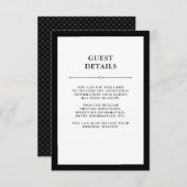 Elegante Couture | Details zu Schwarz und Weiß Begleitkarte (Vorne/Hinten)