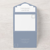 Elegante Couture | Dusty Blue Wedding All In One Einladung (Außenbereich)