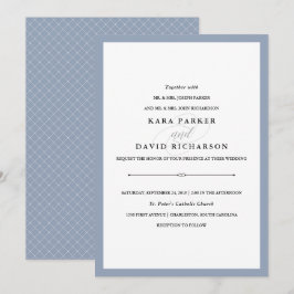 Elegante Couture | Dusty Blue Wedding Einladung