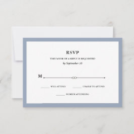 Elegante Couture | Dusty Blue Wedding RSVP Karte