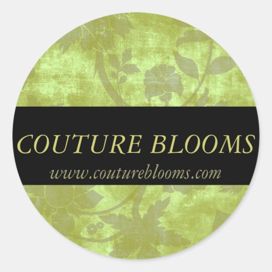 Elegante Couture Floral Business Sticker (Vorderseite)