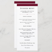 Elegante Couture | Marsala Wedding Menu Menükarte (Vorne/Hinten)
