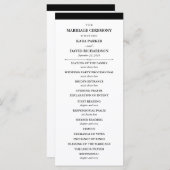 Elegante Couture | Schwarz-Weiß-Hochzeitsprogramm Programm (Vorne/Hinten)