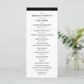 Elegante Couture | Schwarz-Weiß-Hochzeitsprogramm Programm (Stehend Vorderseite)