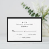 Elegante Couture | Schwarz-Weiß-UAWG RSVP Karte (Stehend Vorderseite)